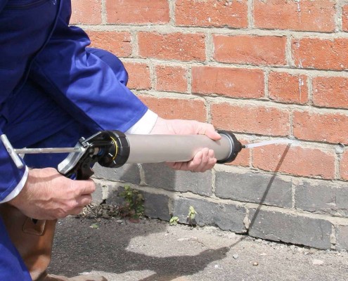 image shows us carrying out damp proofing in nottingham