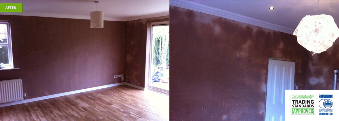 before and after pictures of our plastering work in nottingham